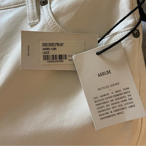 NWT AGOLDE recycled leather cross cross pant straight - Picture 9 of 14